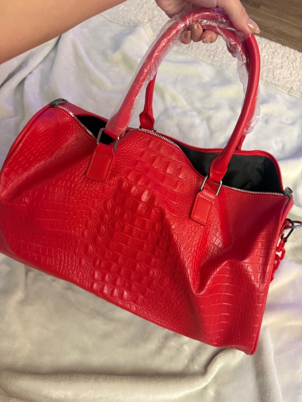 PRIVATA Croc Embossed Duffle